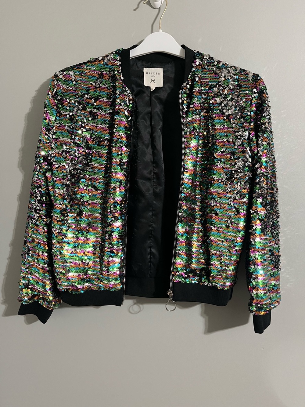Hayden Los Angeles Girls' Sequined Bomber Jacket